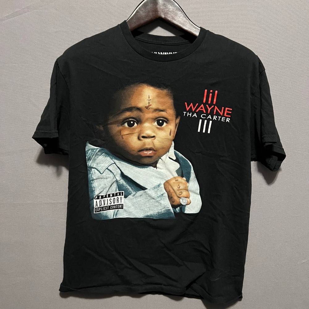Lil Wayne Tha Carter III Graphic T-Shirt Mens Large Black Young Money Rap Tee